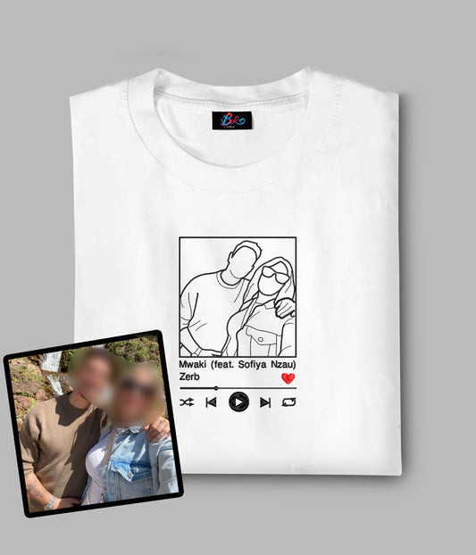 Camiseta/Sudadera Bordada Foto contorno reproductor de música