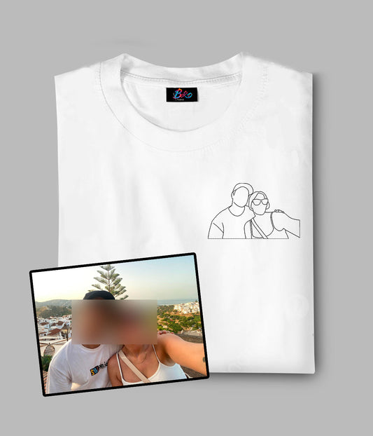 Camiseta/Sudadera Bordada Foto contorno Personalizable