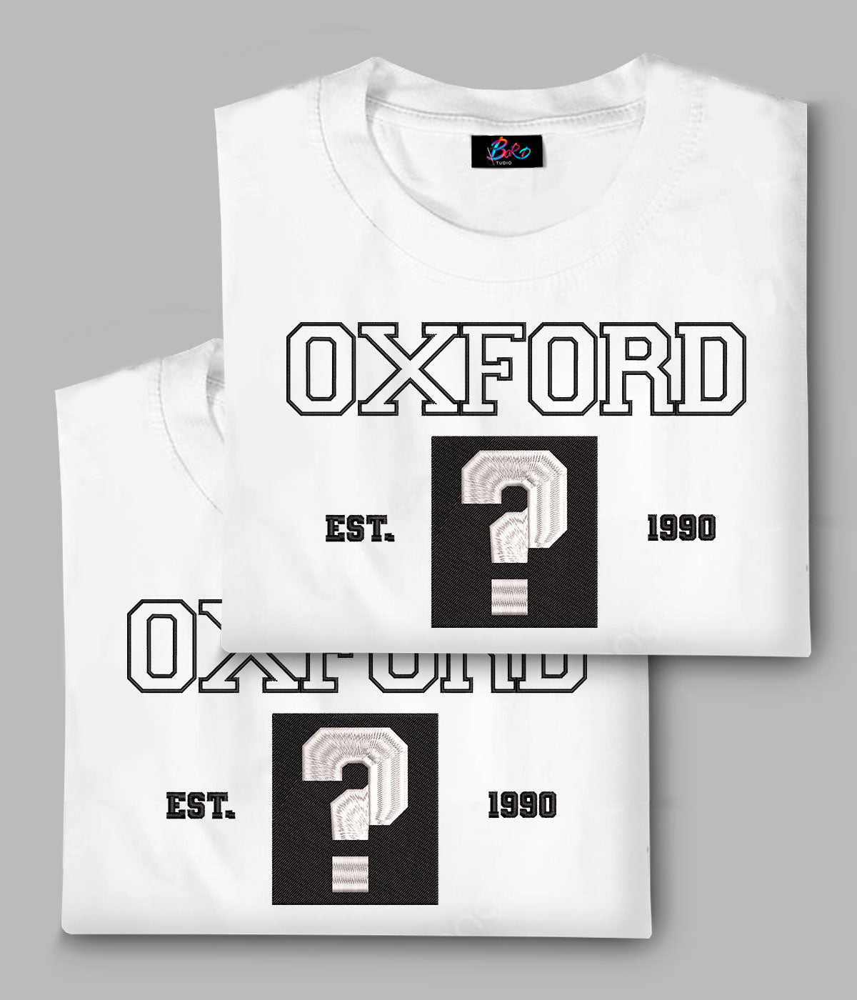 x2 Camiseta/Sudadera Bordada Tipo OXFORD Personalizable - Pack de 2