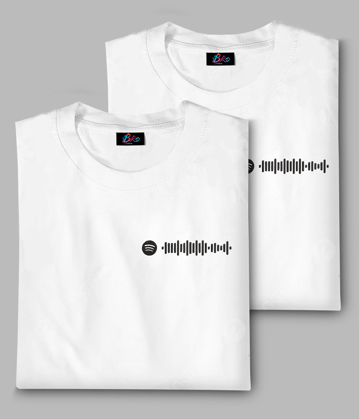 x2 Camiseta/Sudadera Bordada Spotify código - Pack de 2