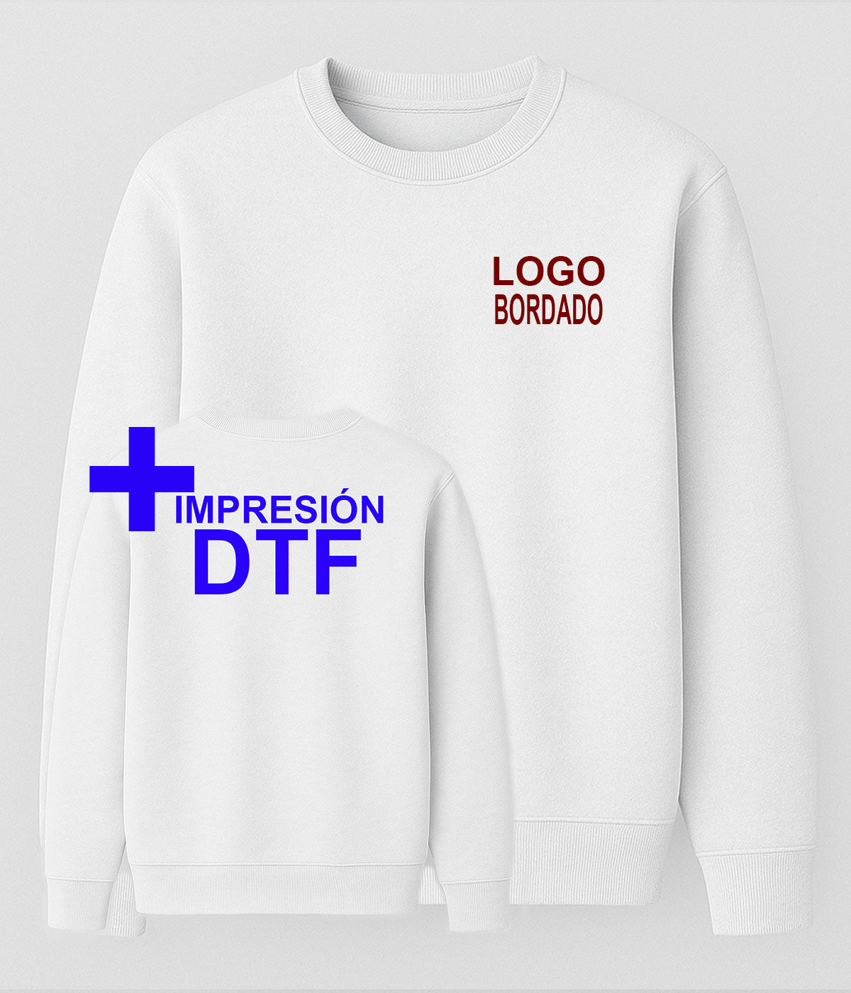 Sudadera Basic - Bordado Pecho + DTF Espalda