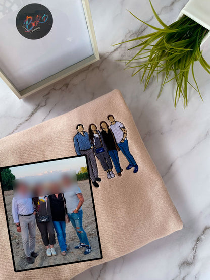 x2 Camiseta/Sudadera Bordada Foto minimalista Personalizable - Pack de 2