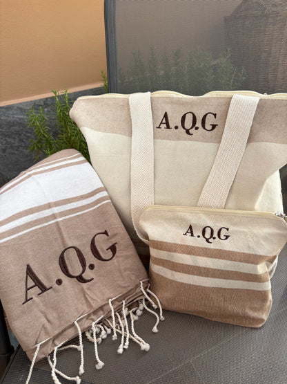 Bolsa + Neceser + Pareo de playa - Natural