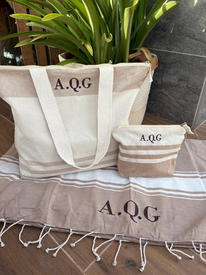 Bolsa + Neceser + Pareo de playa - Natural