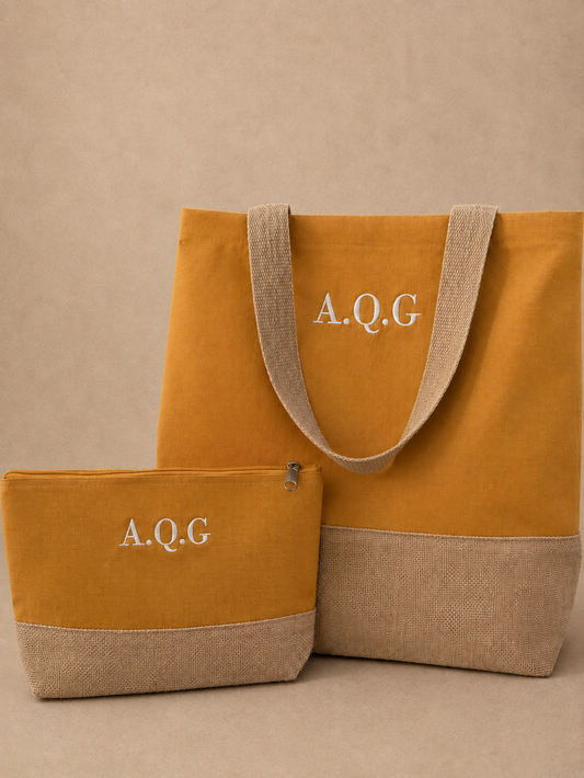 Bolso shopper de playa + neceser - Cumin Yellow
