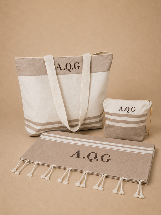 Bolsa + Neceser + Pareo de playa - Natural