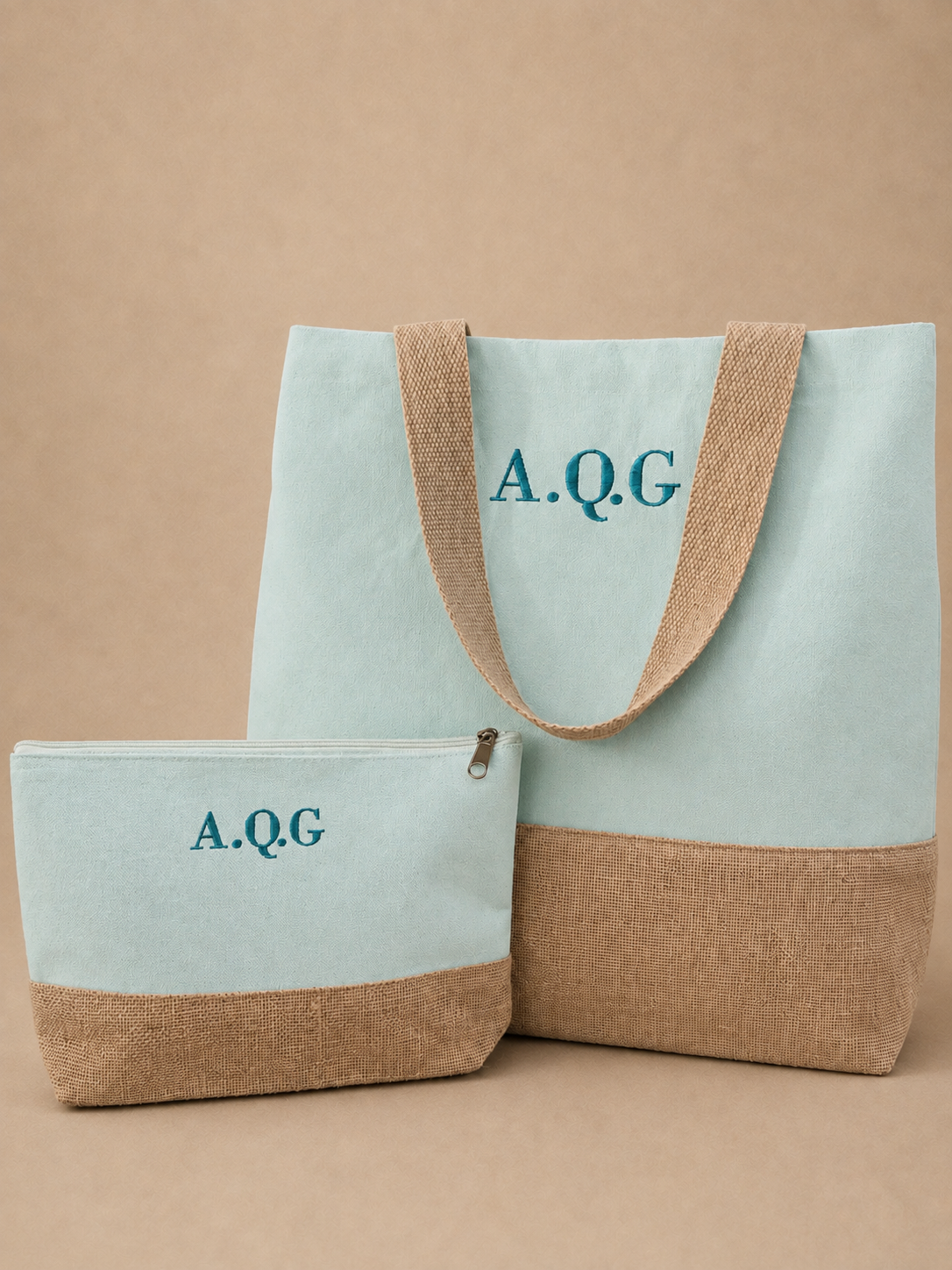 Bolso shopper de playa + neceser - Menta Helada