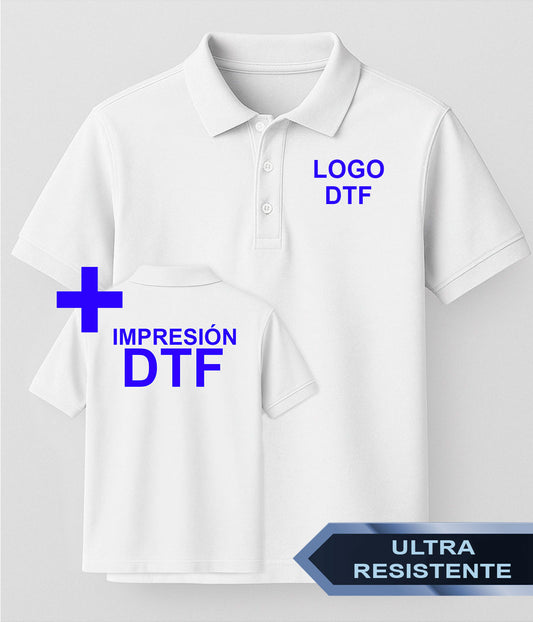 Polo Ultra Resistente - DTF Pecho + DTF Espalda