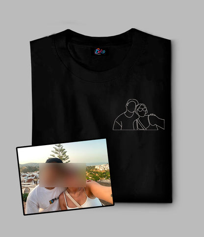 Camiseta/Sudadera Bordada Foto contorno Personalizable