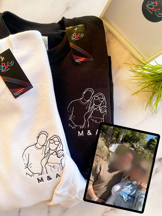 x2 Bordado Foto contorno Personalizable - Pack de 2 MISMO DISEÑO