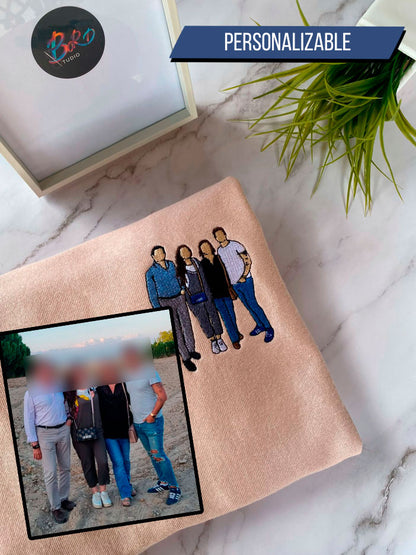 Camiseta/Sudadera Bordada Foto minimalista Personalizable