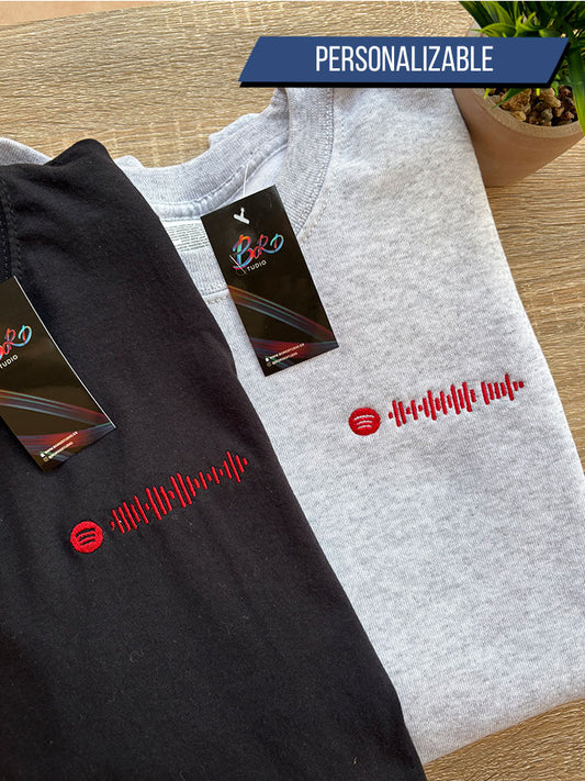 x2 Camiseta/Sudadera Bordada Spotify código - Pack de 2
