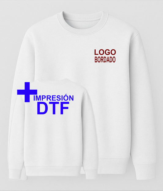Sudadera Basic - Bordado Pecho + DTF Espalda
